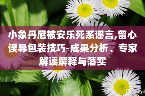 小象丹尼被安樂死系謠言,留心誤導(dǎo)包裝技巧-成果分析、專家解讀解釋與落實(shí)