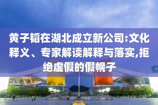 黃子韜在湖北成立新公司:文化釋義、專家解讀解釋與落實,拒絕虛假的假幌子