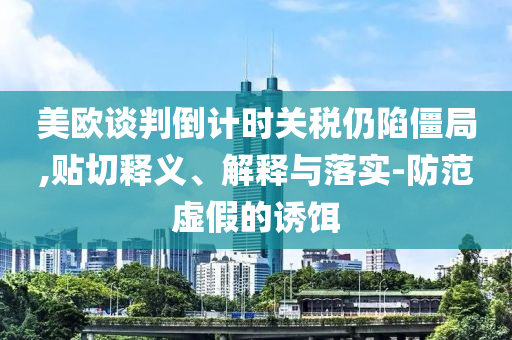 美歐談判倒計(jì)時(shí)關(guān)稅仍陷僵局,貼切釋義、解釋與落實(shí)-防范虛假的誘餌