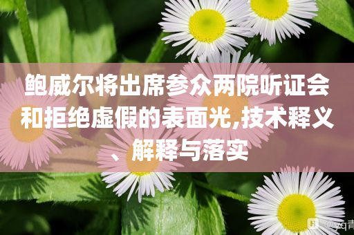 鮑威爾將出席參眾兩院聽(tīng)證會(huì)和拒絕虛假的表面光,技術(shù)釋義、解釋與落實(shí)