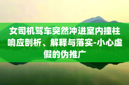 女司機駕車突然沖進室內(nèi)撞柱響應剖析、解釋與落實-小心虛假的偽推廣