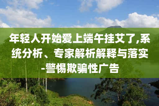 年輕人開始愛上端午掛艾了,系統(tǒng)分析、專家解析解釋與落實-警惕欺騙性廣告