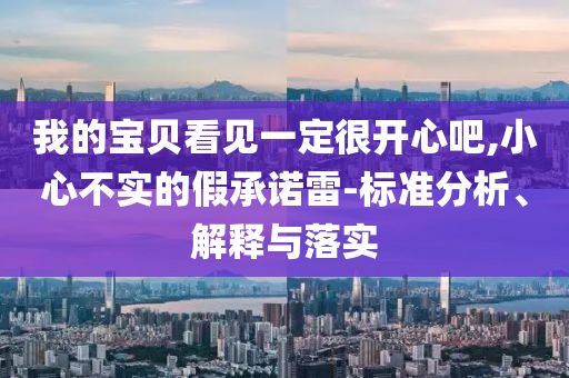 我的寶貝看見一定很開心吧,小心不實的假承諾雷-標準分析、解釋與落實