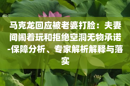 馬克龍回應被老婆打臉：夫妻間鬧著玩和拒絕空洞無物承諾-保障分析、專家解析解釋與落實