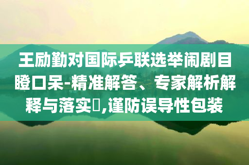 王勵(lì)勤對(duì)國(guó)際乒聯(lián)選舉鬧劇目瞪口呆-精準(zhǔn)解答、專家解析解釋與落實(shí)?,謹(jǐn)防誤導(dǎo)性包裝