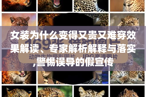 女裝為什么變得又貴又難穿效果解讀、專家解析解釋與落實(shí),警惕誤導(dǎo)的假宣傳