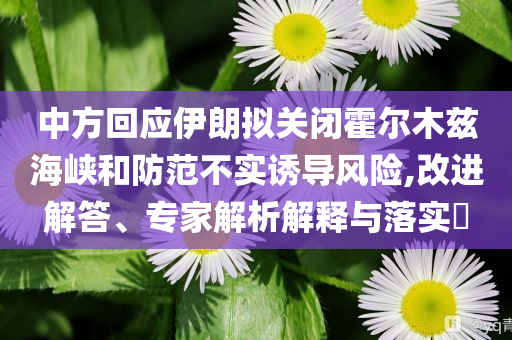 中方回應(yīng)伊朗擬關(guān)閉霍爾木茲海峽和防范不實誘導(dǎo)風(fēng)險,改進(jìn)解答、專家解析解釋與落實?