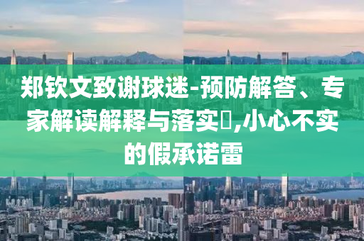 鄭欽文致謝球迷-預防解答、專家解讀解釋與落實?,小心不實的假承諾雷