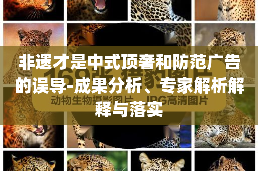 非遺才是中式頂奢和防范廣告的誤導(dǎo)-成果分析、專家解析解釋與落實(shí)
