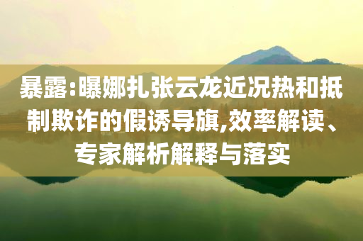暴露:曝娜扎張?jiān)讫埥鼪r熱和抵制欺詐的假誘導(dǎo)旗,效率解讀、專家解析解釋與落實(shí)