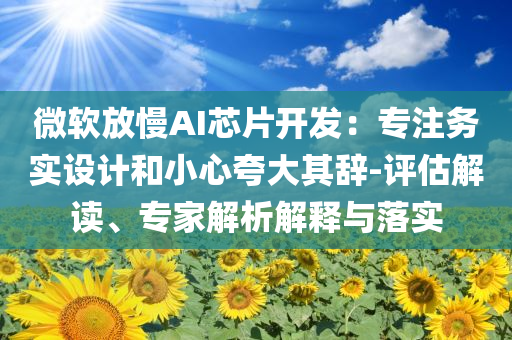 微軟放慢AI芯片開發(fā)：專注務(wù)實設(shè)計和小心夸大其辭-評估解讀、專家解析解釋與落實