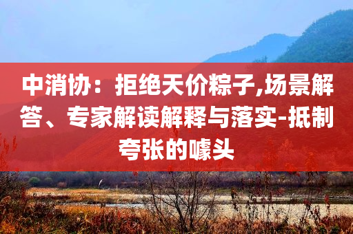 中消協(xié)：拒絕天價(jià)粽子,場(chǎng)景解答、專家解讀解釋與落實(shí)-抵制夸張的噱頭