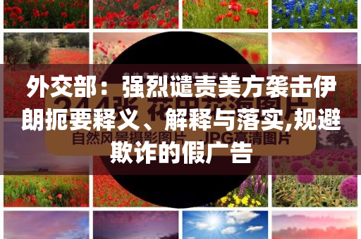 外交部：強烈譴責美方襲擊伊朗扼要釋義、解釋與落實,規(guī)避欺詐的假廣告