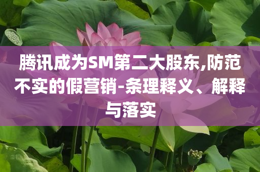 騰訊成為SM第二大股東,防范不實(shí)的假營(yíng)銷-條理釋義、解釋與落實(shí)