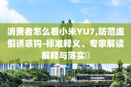 消費(fèi)者怎么看小米YU7,防范虛假誘惑鉤-標(biāo)準(zhǔn)釋義、專家解讀解釋與落實(shí)?