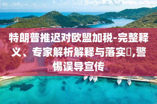 特朗普推遲對歐盟加稅-完整釋義、專家解析解釋與落實(shí)?,警惕誤導(dǎo)宣傳