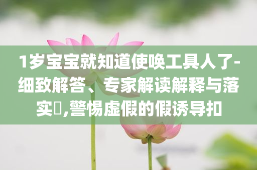 1歲寶寶就知道使喚工具人了-細(xì)致解答、專家解讀解釋與落實(shí)?,警惕虛假的假誘導(dǎo)扣