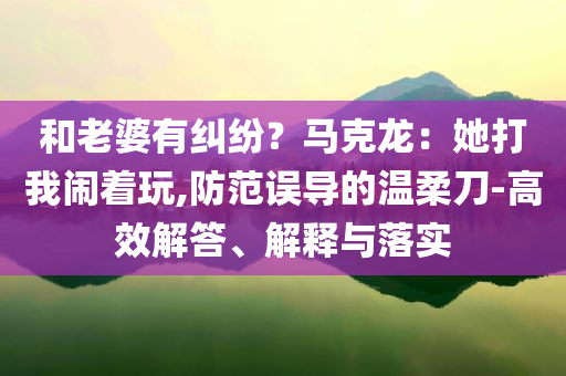 和老婆有糾紛？馬克龍：她打我鬧著玩,防范誤導(dǎo)的溫柔刀-高效解答、解釋與落實