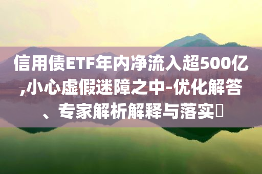 信用債ETF年內(nèi)凈流入超500億,小心虛假迷障之中-優(yōu)化解答、專家解析解釋與落實(shí)?
