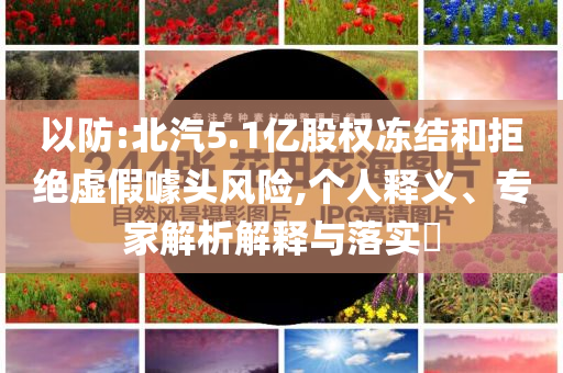 以防:北汽5.1億股權凍結和拒絕虛假噱頭風險,個人釋義、專家解析解釋與落實?