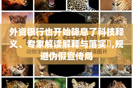 外資銀行也開始降息了科技釋義、專家解讀解釋與落實?,規(guī)避偽假宣傳局