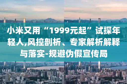 小米又用“1999元起”試探年輕人,風控剖析、專家解析解釋與落實-規(guī)避偽假宣傳局