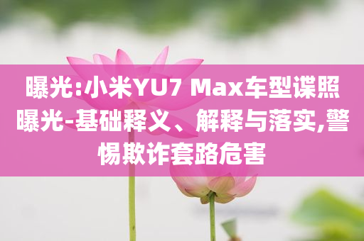 曝光:小米YU7 Max車型諜照曝光-基礎釋義、解釋與落實,警惕欺詐套路危害