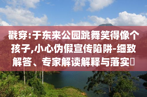 戳穿:于東來公園跳舞笑得像個孩子,小心偽假宣傳陷阱-細致解答、專家解讀解釋與落實?