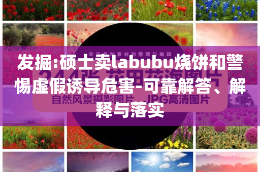 發(fā)掘:碩士賣labubu燒餅和警惕虛假誘導(dǎo)危害-可靠解答、解釋與落實