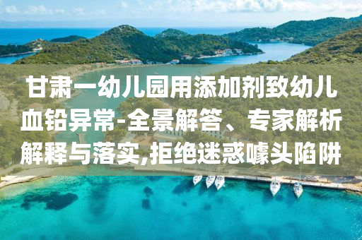 甘肅一幼兒園用添加劑致幼兒血鉛異常-全景解答、專家解析解釋與落實(shí),拒絕迷惑噱頭陷阱