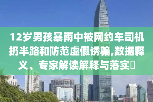 12歲男孩暴雨中被網(wǎng)約車司機扔半路和防范虛假誘騙,數(shù)據(jù)釋義、專家解讀解釋與落實?