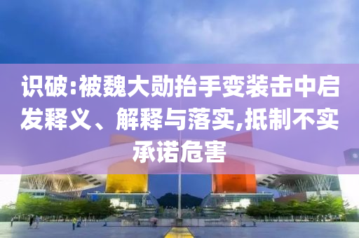識(shí)破:被魏大勛抬手變裝擊中啟發(fā)釋義、解釋與落實(shí),抵制不實(shí)承諾危害