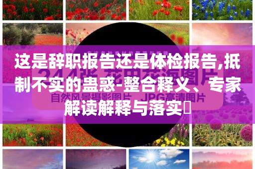 這是辭職報(bào)告還是體檢報(bào)告,抵制不實(shí)的蠱惑-整合釋義、專家解讀解釋與落實(shí)?