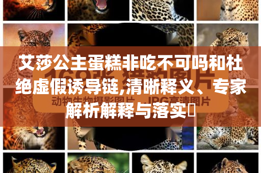 艾莎公主蛋糕非吃不可嗎和杜絕虛假誘導(dǎo)鏈,清晰釋義、專家解析解釋與落實(shí)?