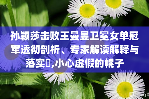 孫穎莎擊敗王曼昱衛(wèi)冕女單冠軍透徹剖析、專家解讀解釋與落實(shí)?,小心虛假的幌子