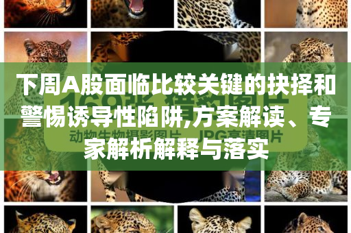 下周A股面臨比較關鍵的抉擇和警惕誘導性陷阱,方案解讀、專家解析解釋與落實