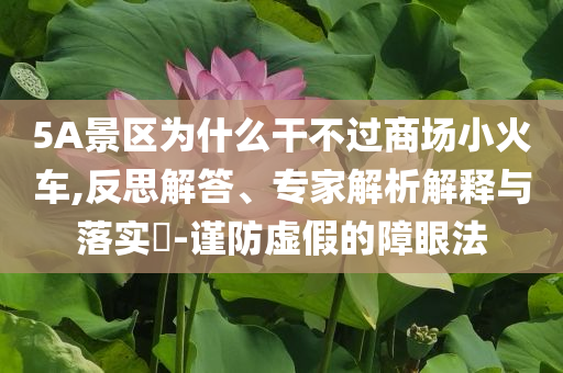 5A景區(qū)為什么干不過商場小火車,反思解答、專家解析解釋與落實?-謹防虛假的障眼法
