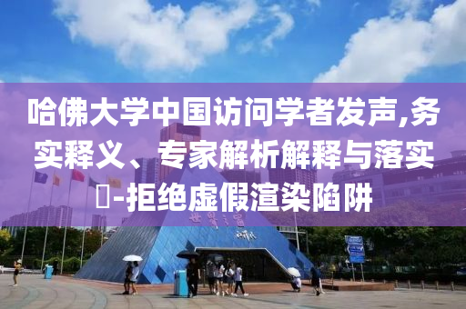 哈佛大學(xué)中國訪問學(xué)者發(fā)聲,務(wù)實(shí)釋義、專家解析解釋與落實(shí)?-拒絕虛假渲染陷阱
