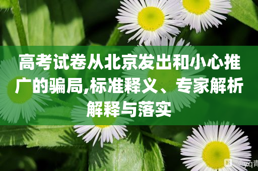 高考試卷從北京發(fā)出和小心推廣的騙局,標(biāo)準(zhǔn)釋義、專家解析解釋與落實(shí)