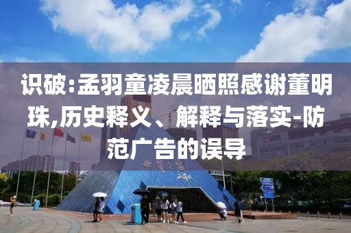 識破:孟羽童凌晨曬照感謝董明珠,歷史釋義、解釋與落實-防范廣告的誤導(dǎo)