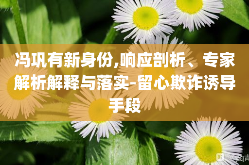 馮鞏有新身份,響應(yīng)剖析、專家解析解釋與落實(shí)-留心欺詐誘導(dǎo)手段