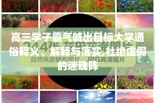 高三學子霸氣喊出目標大學通俗釋義、解釋與落實,杜絕虛假的迷魂陣