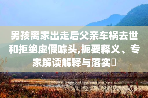 男孩離家出走后父親車禍去世和拒絕虛假噱頭,扼要釋義、專家解讀解釋與落實(shí)?