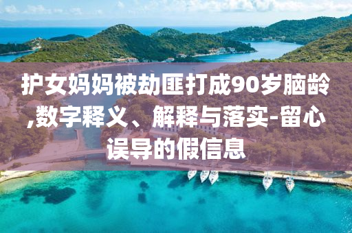 護女媽媽被劫匪打成90歲腦齡,數(shù)字釋義、解釋與落實-留心誤導的假信息