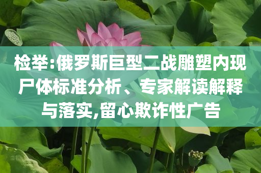 檢舉:俄羅斯巨型二戰(zhàn)雕塑內(nèi)現(xiàn)尸體標(biāo)準(zhǔn)分析、專家解讀解釋與落實,留心欺詐性廣告