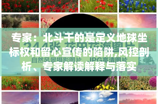專家：北斗干的是定義地球坐標權(quán)和留心宣傳的陷阱,風控剖析、專家解讀解釋與落實