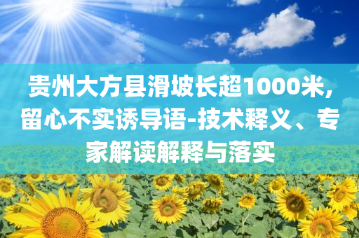 貴州大方縣滑坡長(zhǎng)超1000米,留心不實(shí)誘導(dǎo)語(yǔ)-技術(shù)釋義、專家解讀解釋與落實(shí)
