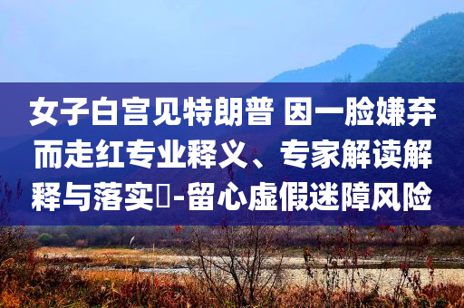 女子白宮見特朗普 因一臉嫌棄而走紅專業(yè)釋義、專家解讀解釋與落實?-留心虛假迷障風(fēng)險