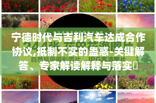 寧德時代與吉利汽車達(dá)成合作協(xié)議,抵制不實的蠱惑-關(guān)鍵解答、專家解讀解釋與落實?
