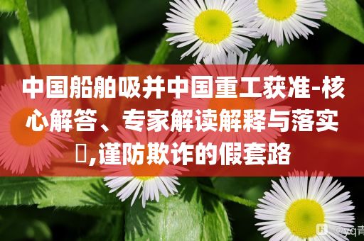 中國船舶吸并中國重工獲準(zhǔn)-核心解答、專家解讀解釋與落實?,謹(jǐn)防欺詐的假套路